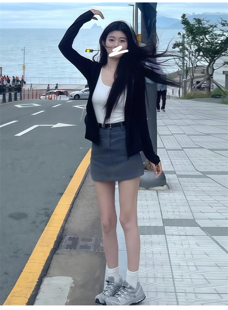 Langsha Women's Summer Suit Skirt 2026 New High-Waist Slim Fit Pencil Mini Skirt Petite Anti-Exposure A-Line Skirt 14