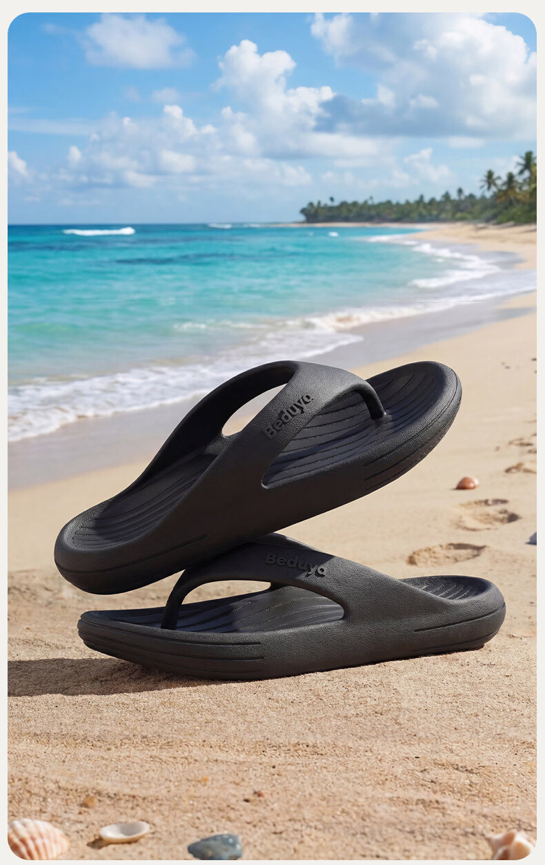 Beiduo Yang Men's Summer Anti-Slip Durable Outdoor Flip Flops EVA Beach Sandals Women's Palace Red Size 44-45 9