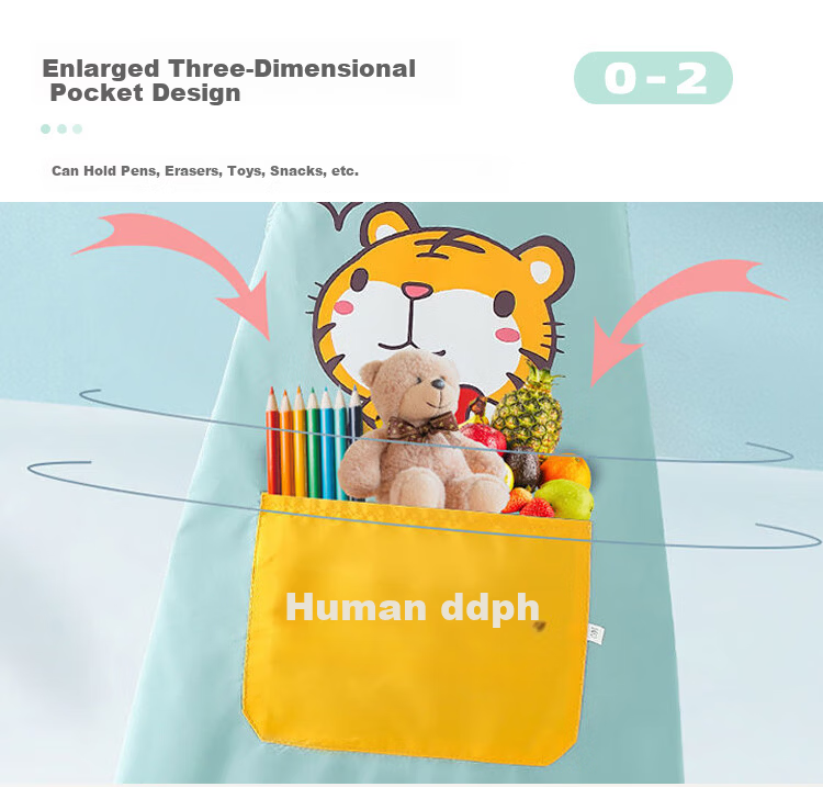 9I9 Baby Apron, Waterproof Children's Smock, Drawing Clothes, Kids' Eating Clothes, Anti-Dirt Easy-To Reverse Wear Clothes with Sleeves, Tiger Patter 4
