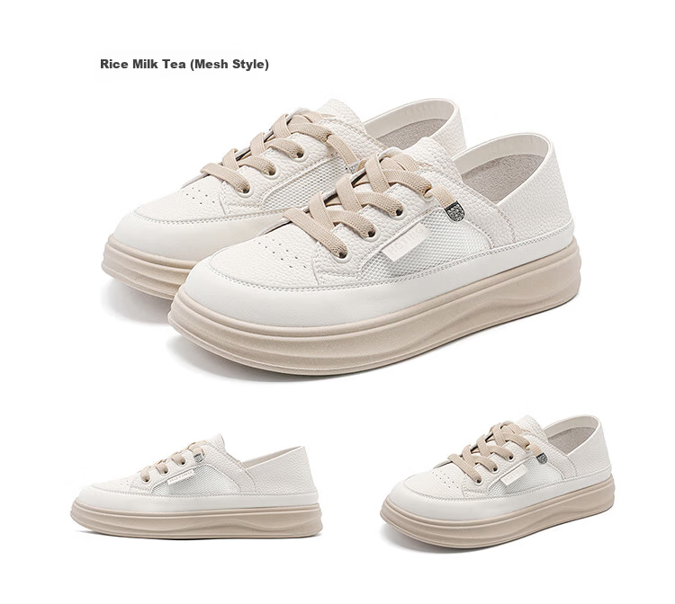 Red Dragonfly Women's Fashion Casual Slip-On Classic White Sneakers WPB14032 Beige Size 36 13