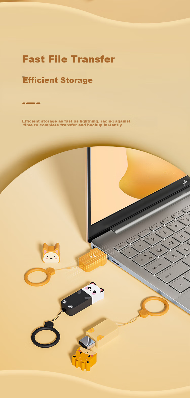 HP 128GB Dual-Interface Adorable Dog USB Flash Drive Cute Shiba Inu High-Speed Transfer Type-Cu Drive + Shiba Inu Apple Connector for Office, Students, Car, Computer And Phone 10