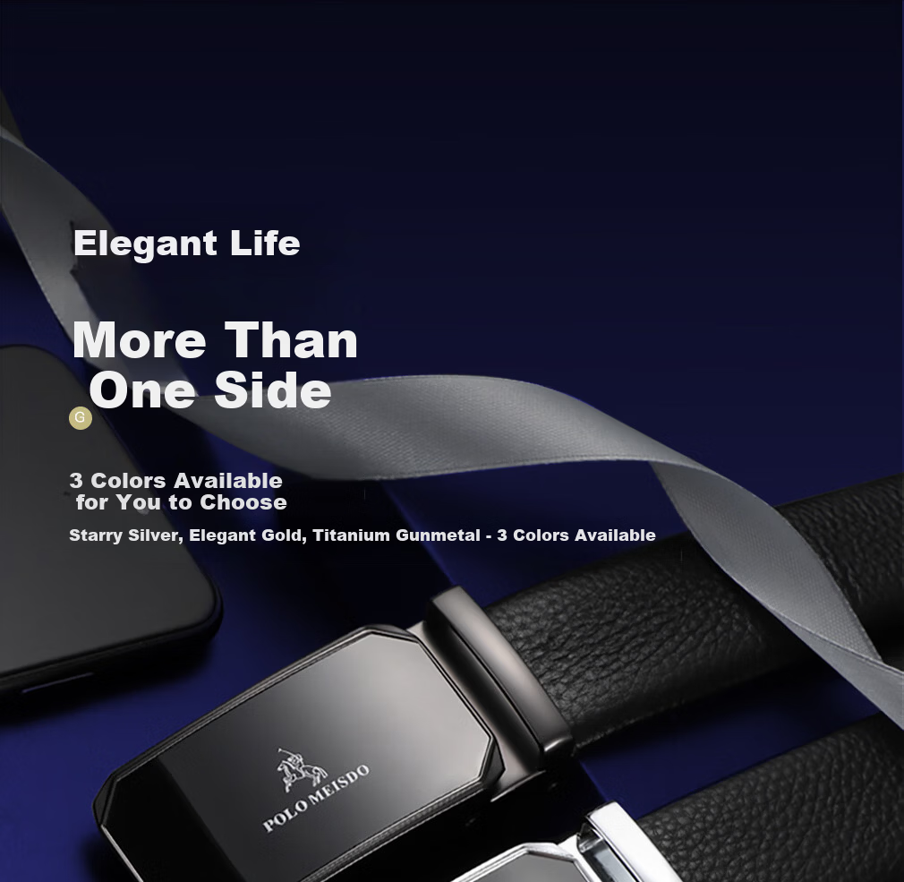 Paolo Mest Men's Genuine Leather Automatic Buckle Belt Gift Box Practical Birthday Present for Boyfriend Husband Father 31