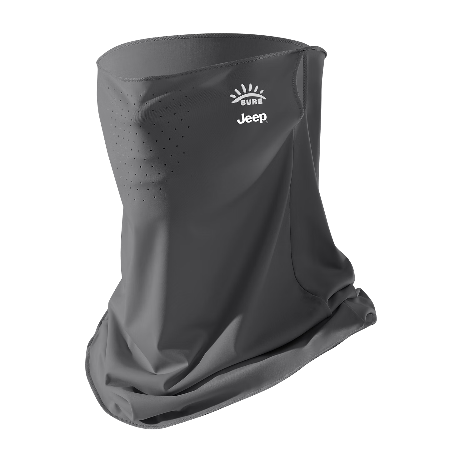 JEEP Women's Summer Outdoor Cycling Sun Protection Face Mask with Ear Loops, Face and Neck Cover, Sun Shield Mask - Smoke Gray