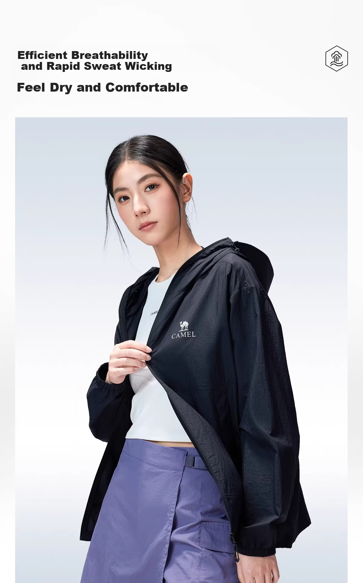 CAMEL [Wang Junkai Edition] Outdoor Sun Protection Jacket 2026 Spring Summer UV Protection Unisex Coat G028 7