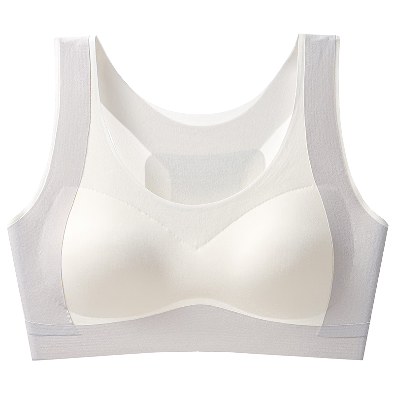 GRACEWELL Adolescent Girls' Sports Bra, Anti-Shock Vest for Middle and High School Students, White, Size L