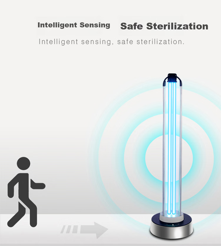 Yichen 100W UV Sterilization Lamp Household Disinfection Light Kindergarten Factory Mite Removal Ozone-Free Human Body Sensor 8