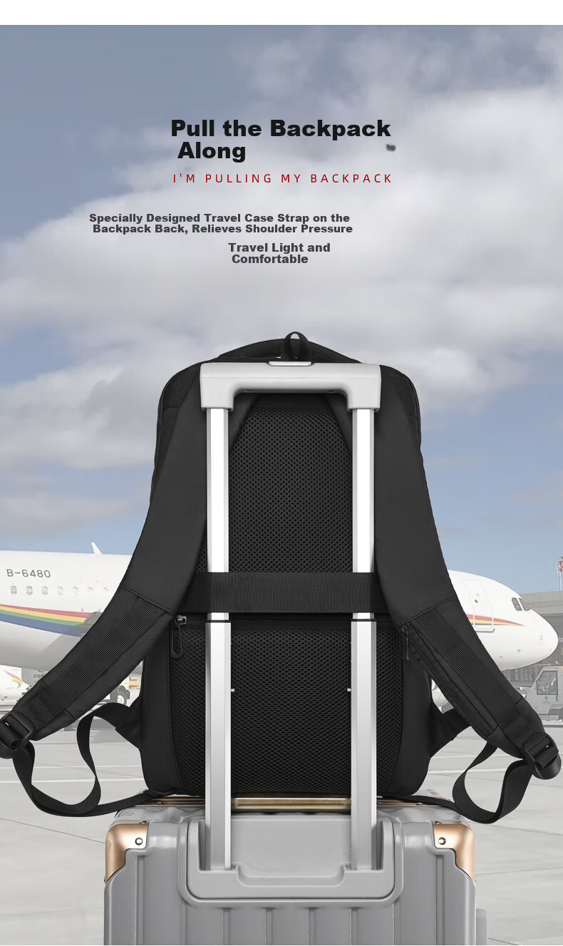 Biyoumei Men's Large Capacity 15-inch Laptop Backpack Casual Business Multifunctional Travel Student Shoulder Bag 7