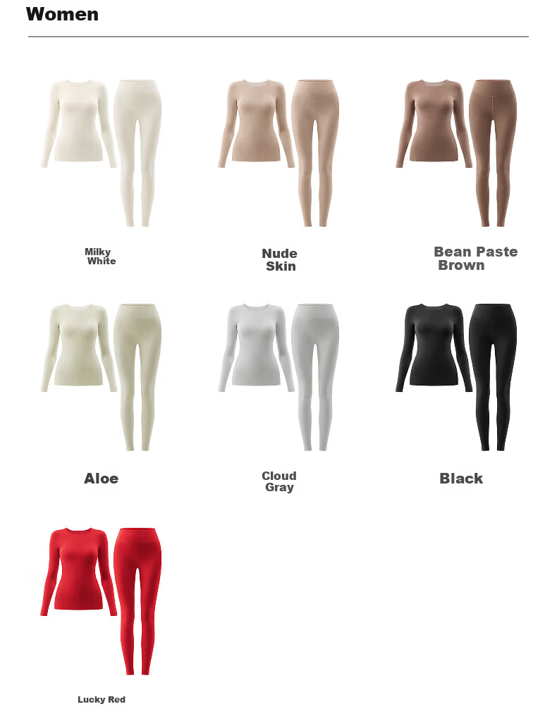 Bananain Repi502++ Unisex Thermal Underwear Set 7A Antibacterial Thickened Autumn Winter Base Layer Shirt and Pants 16