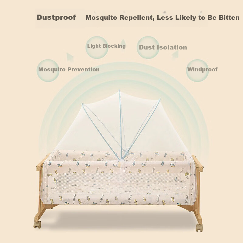 9i9 Baby Crib Mosquito Net Cover Cradle Bed Mosquito Net Full Coverage No Installation Foldable Universal A67