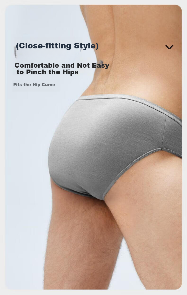 Beianshi Disposable Men's Cotton Sterilized Travel Underwear Wash-Free 5-Pack Individually Packaged Gray Triangle 2XL 8