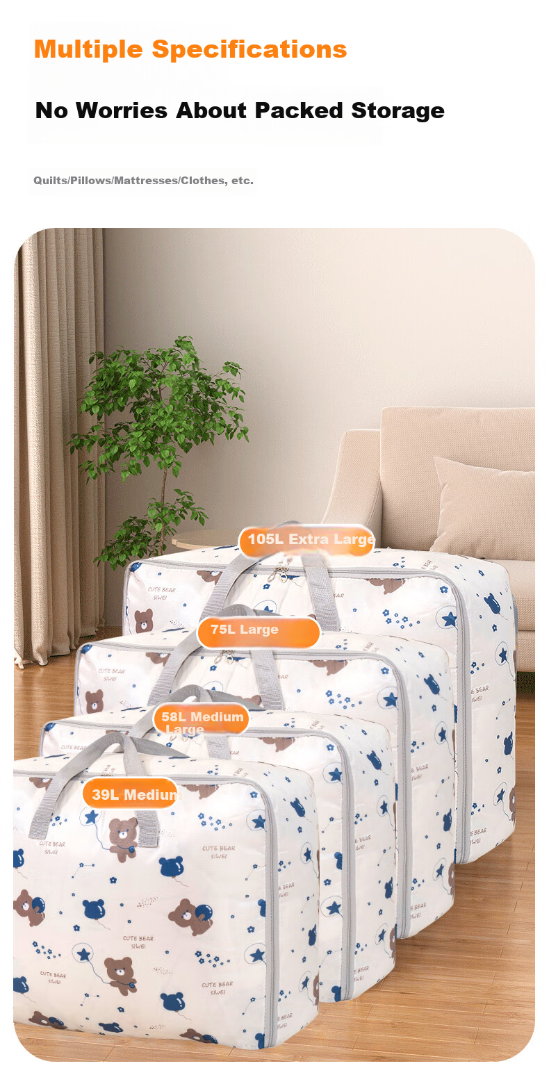 Quanpinwu Oxford Cloth Storage Bag Moving Packing Bag Quilt Storage Bag Woven Luggage Courier Clothes Extra Large Size 7