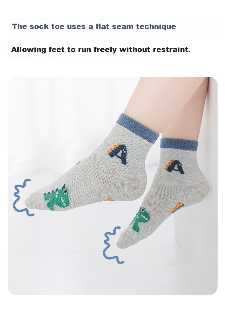 Six Finger Mouse Boys Children's Socks Baby Spring Summer Thin Breathable Mid-Calf Cotton Sports Socks for Kids 6