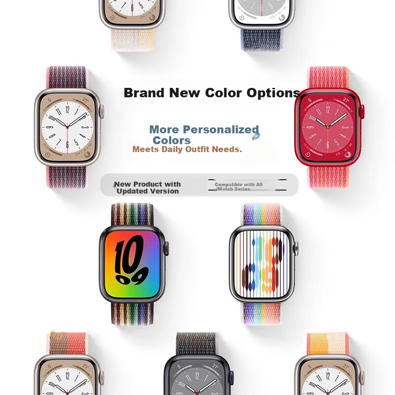 Belt Brother Nylon Loop Sport Band for Apple Watch S10/9/8/7/11/SE/Ultra2/1/3 Braided Nylon iWatch Strap Plum Color