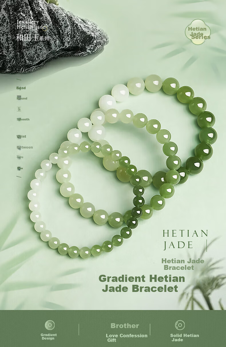 ALLOVE Gradient Hetian Jade Bracelet for Women Light Blue Jade Bangle Birthday 520 Valentine's Day Gift for Girlfriend Wife 1