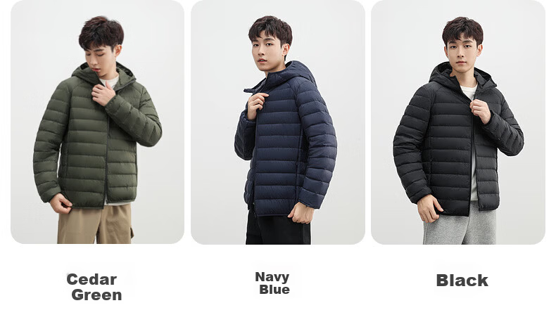 YAYA Men's Women's Unisex Lightweight Short Hooded Solid Color Down Jacket Autumn Winter Warm Outdoor 11