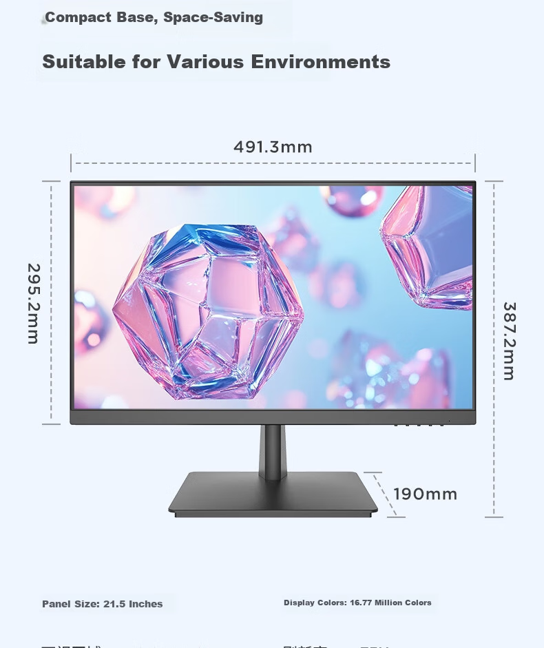 Lenovo Laiku 21.5-inch Full HD Monitor HDMI Dual Ports Slim Bezel Office Display Wall-Mountable 75Hz Refresh Rate Tool-Free Disassembly XQ22e 7