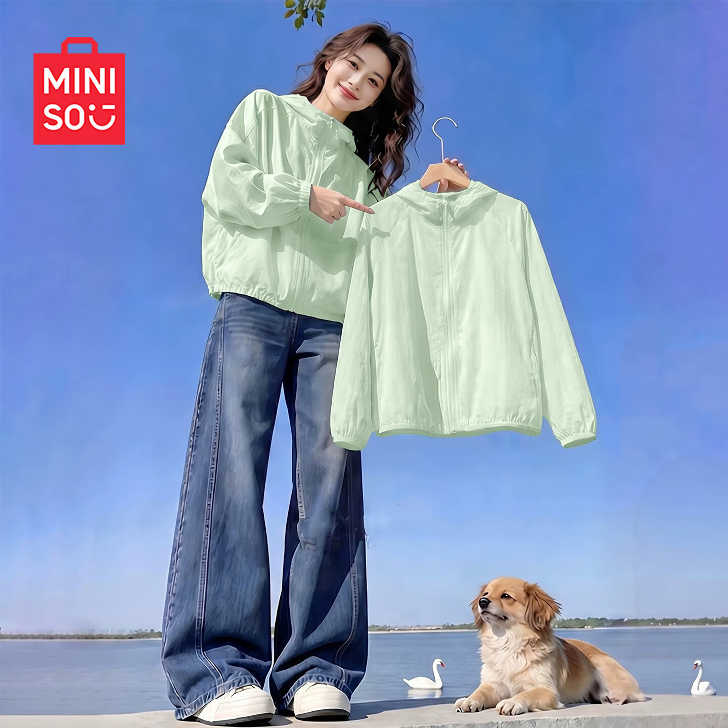 MINISO Women's Sunscreen Jacket 2026 New Summer UPF50+ Lightweight UV Protection Hooded Coat