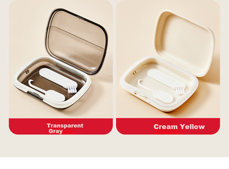 Imakara Japanese Invisible Aligner Case, Portable Orthodontic Retainer And Denture Storage Box, Soaking And Cleaning Container 5