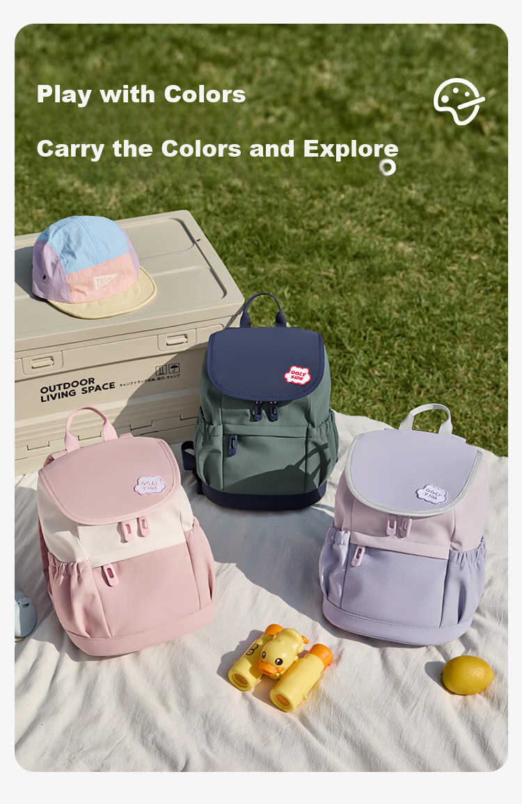GOLF Kids Lightweight Breathable Kindergarten Backpack Outdoor Travel School Bag for Boys and Girls Parent-Child Backpack 4
