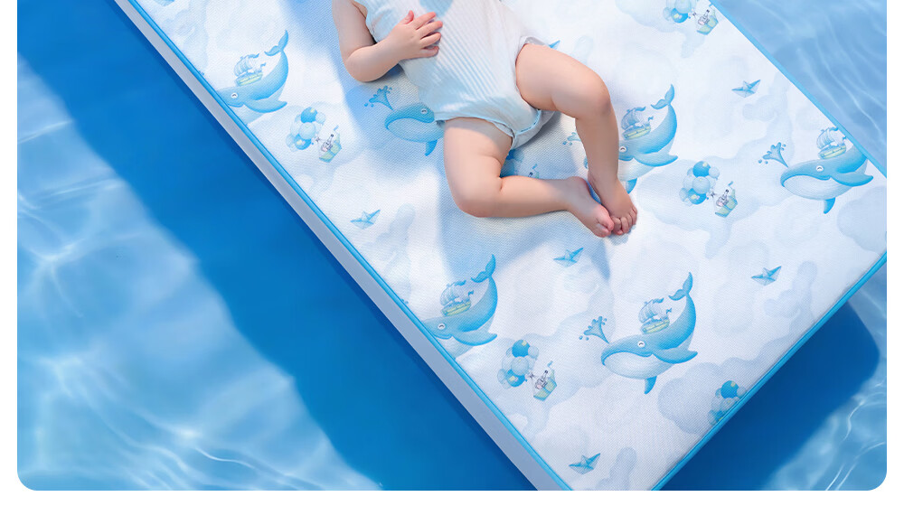 Beitais Baby Cooling Mat Breathable Ice Silk Mattress for Toddler Kindergarten Nap Bed Cloud Whale Fantasy 100*56cm 40