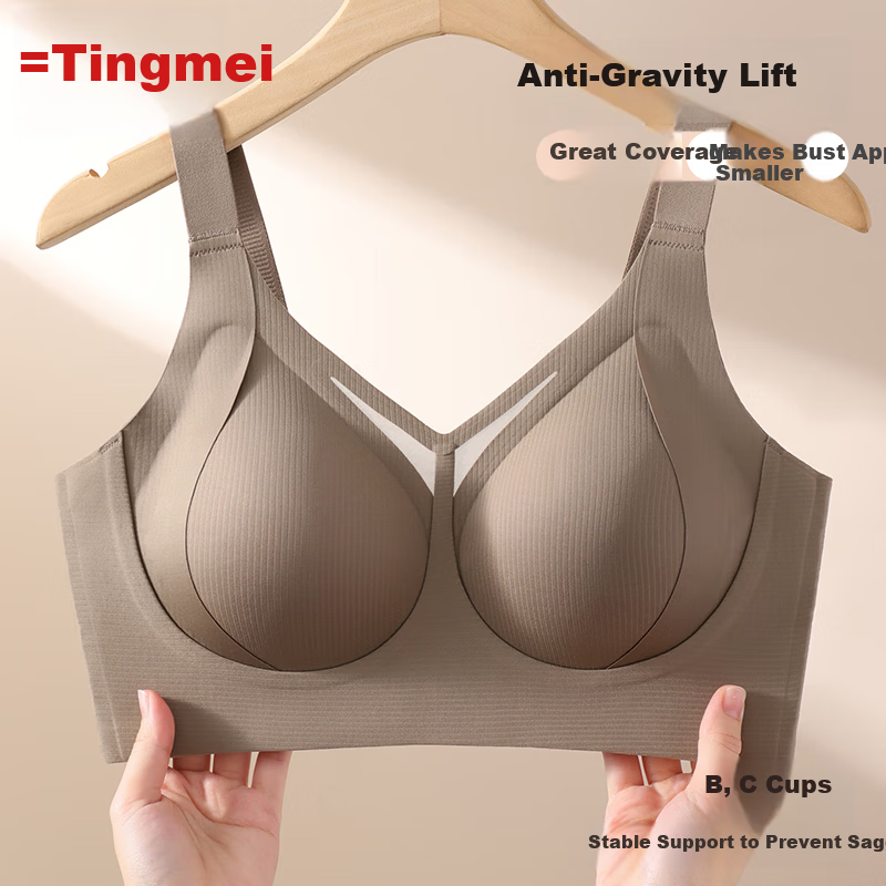 GRACEWELL Seamless Large Bust Minimizing Bra for Women, Lift and Gather, Anti-Sagging, Side Support, Wireless Sports Bra