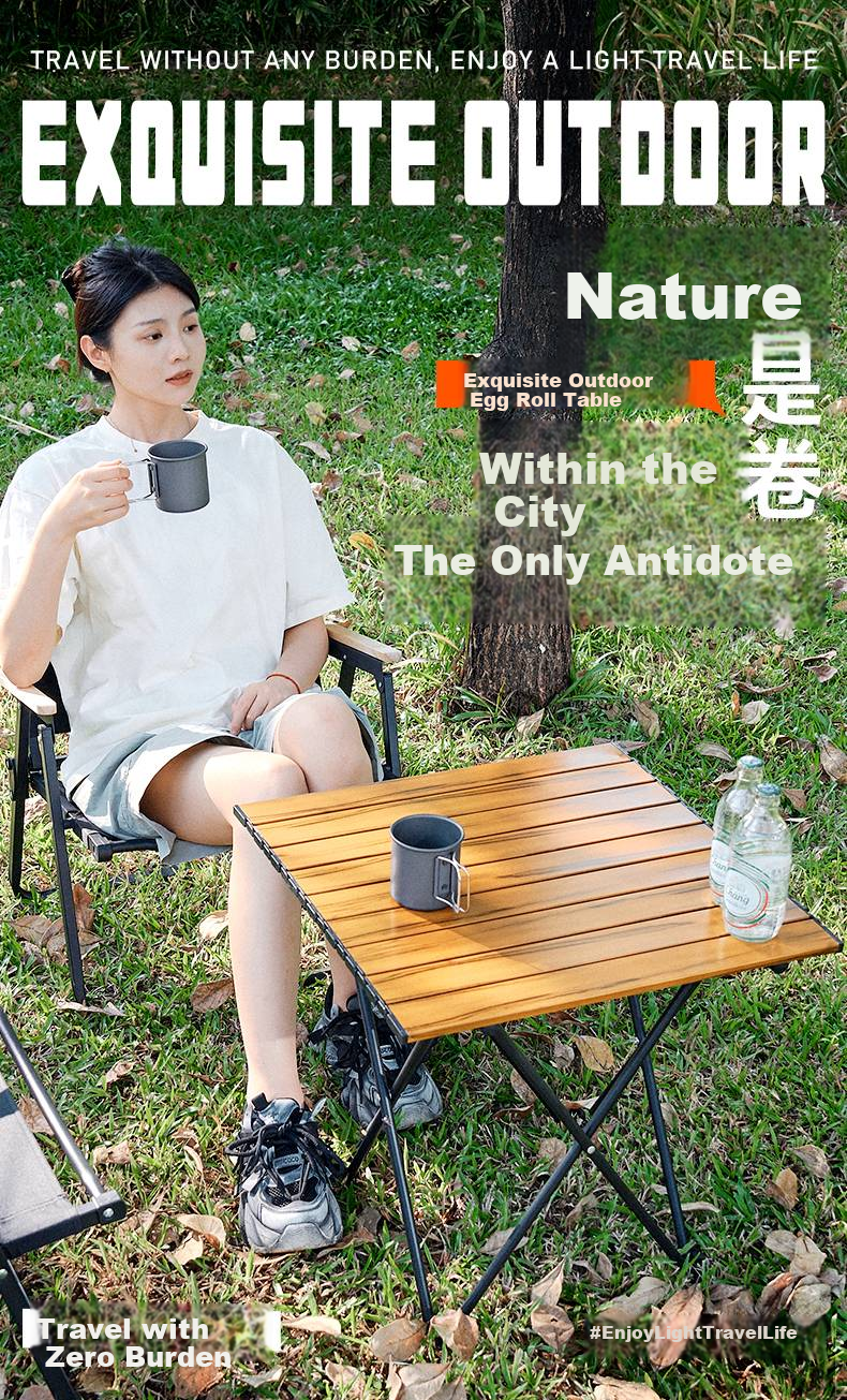 Waterman Outdoor Folding Table Egg Roll Table Portable Camping Table and Chair Equipment Picnic Balcony Leisure Patio Coffee Table 78376 1
