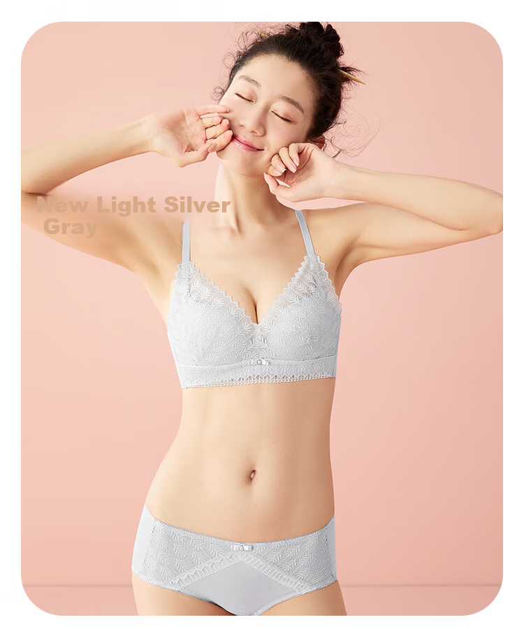 Cosmo Lady Women's Sexy Lace Comfortable Breathable Soft Gel Ring Push-Up Bra Set Gift 2B25A3 52