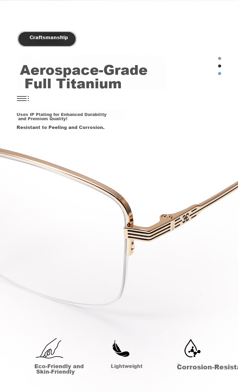 Sunset Red Men's Blue Light Blocking Reading Glasses Pure Titanium Ultra-Light Fashionable Premium Reading Glasses Gift E139J 300 Degree 6