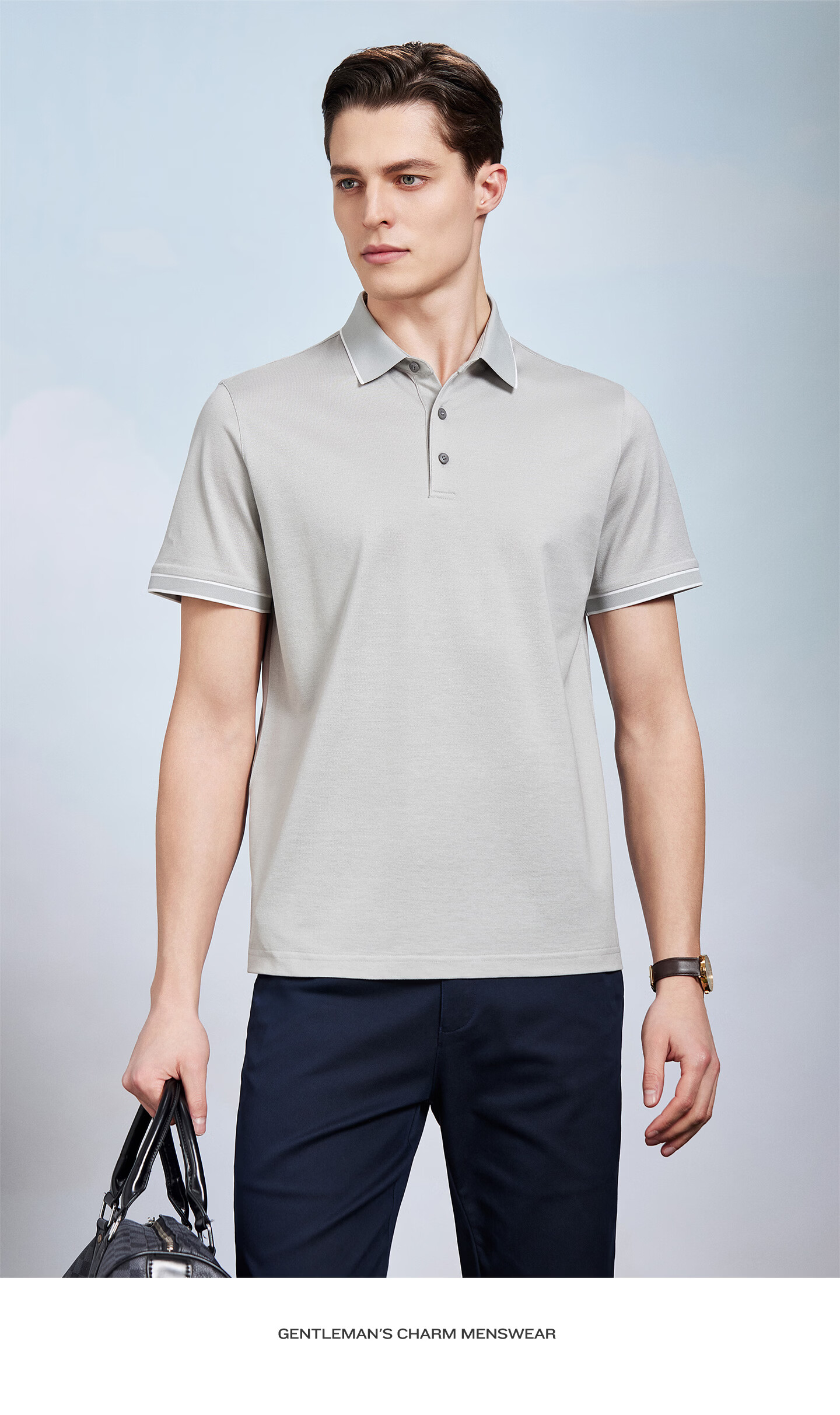 Antonio 55% Mulberry Silk Cooling Breathable High-End Short Sleeve Polo Shirt Men Summer Knitted Business Casual T-Shirt Top 75