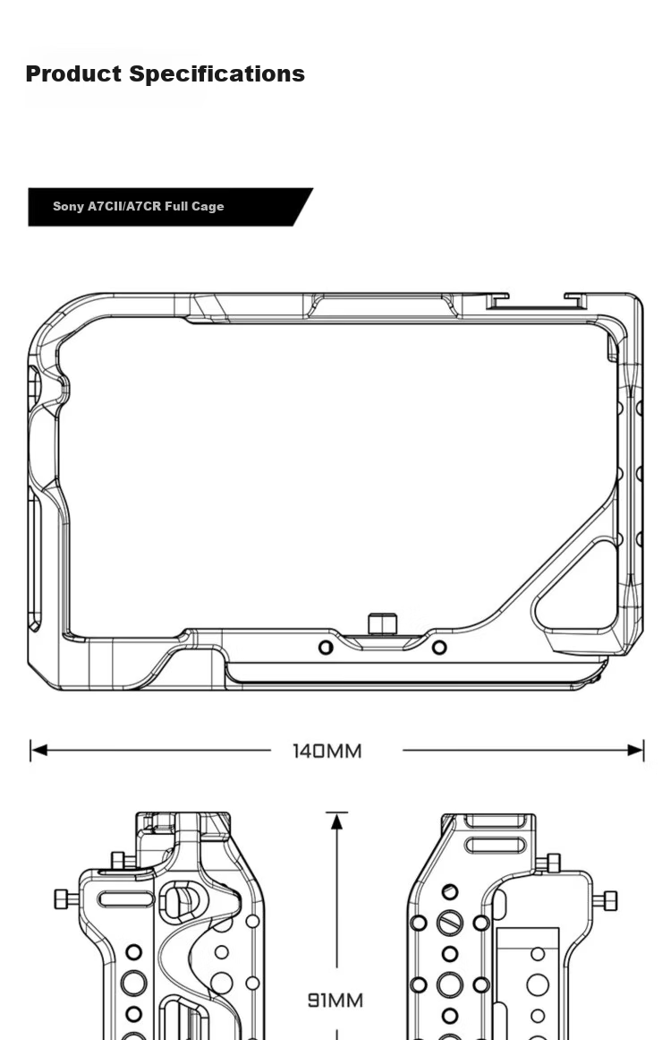 TILTA Iron Head Full Cage Camera Expansion Frame for Sony A7C II/A7CR A7C2 A7C Second Generation Cage Photography Kit - Black 15