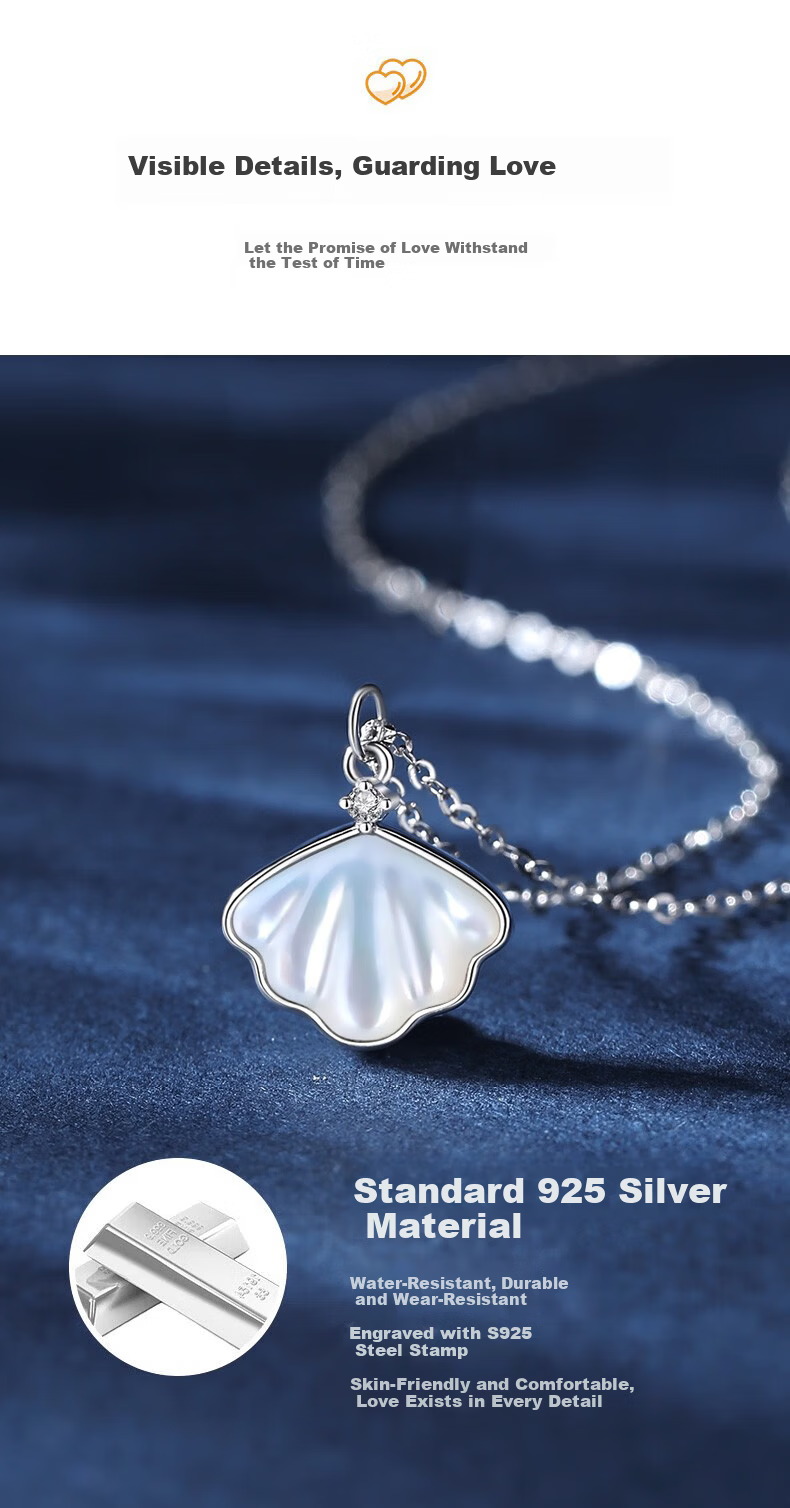 ALLOVE Yibeizi Pure Silver Necklace Women 2026 New Pendant Birthday 520 Valentine's Day Gift for Girlfriend Wife 7