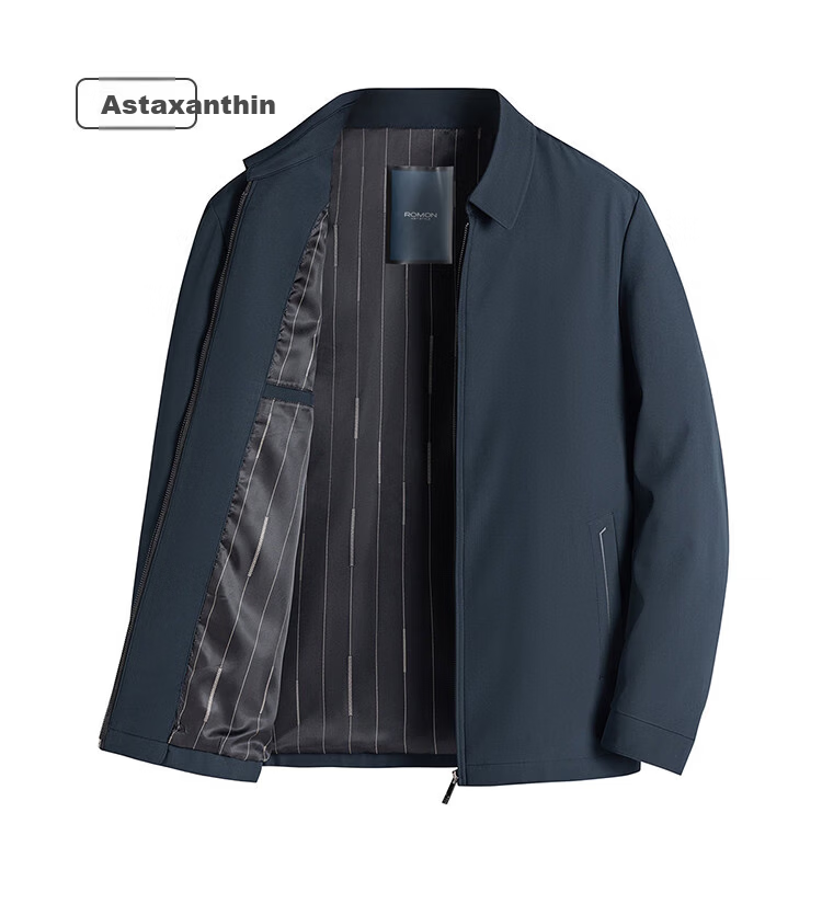 ROMON Men's Spring and Autumn Classic Executive Solid Color Business Casual Jacket LM1Z266H9528 5