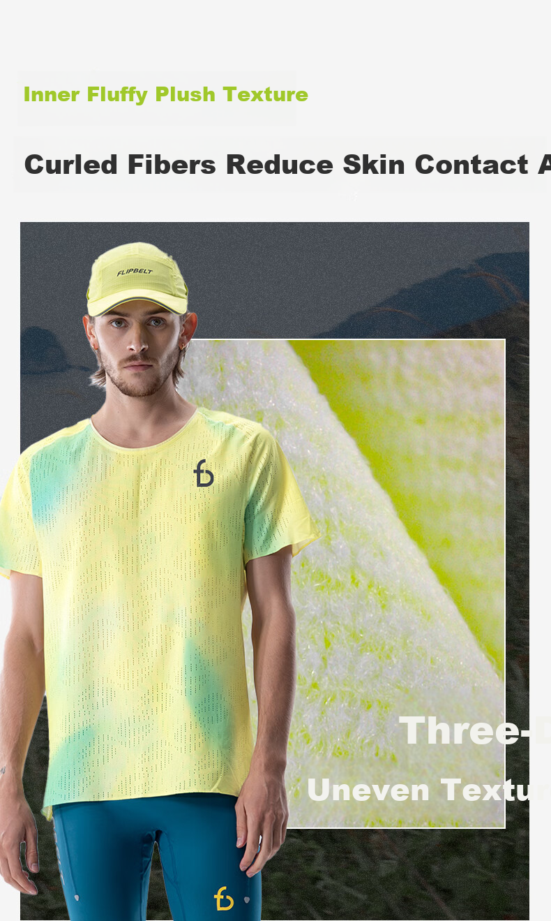 Feibit [Wind Tunnel Short Sleeve 4.0] Men's Quick-Dry Anti-Chafing Marathon Training Breathable T-Shirt Spring Bud XL 3