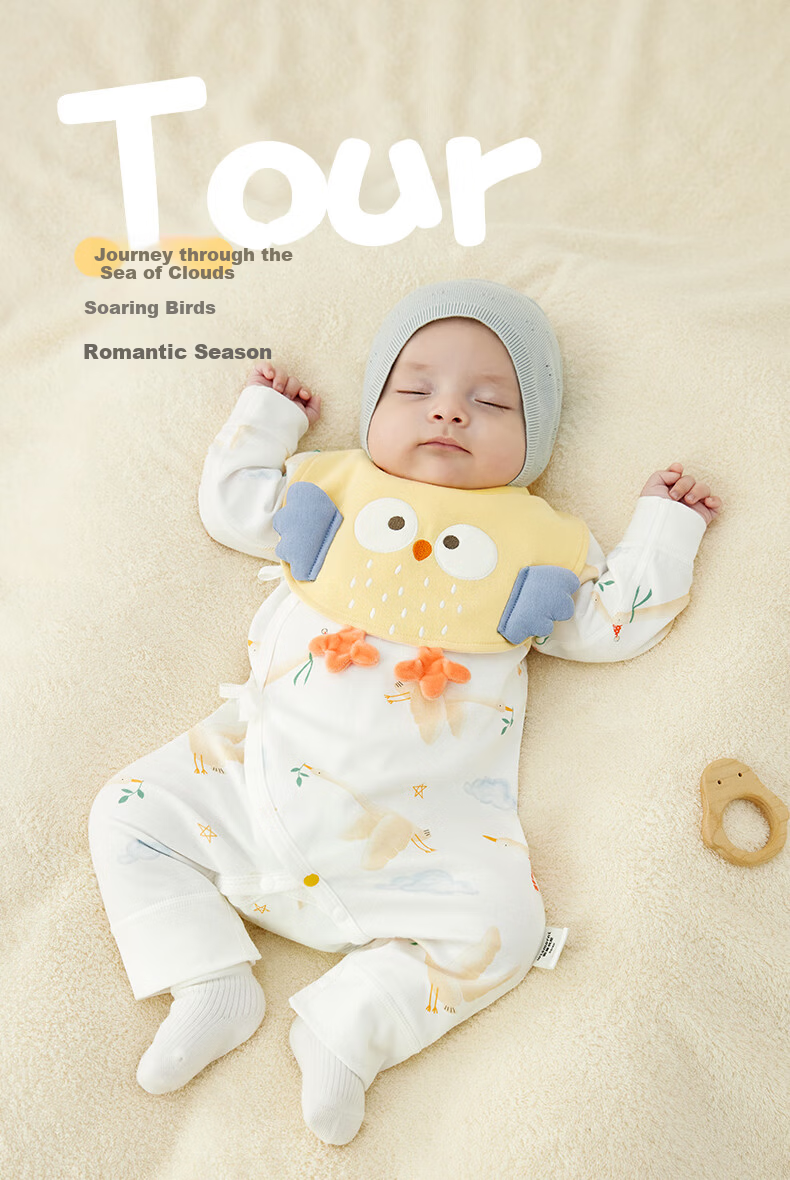 Wismorni Newborn Baby Spring and Autumn Cotton Monk Suit Baby Romper Jumpsuit Autumn Clothes 1