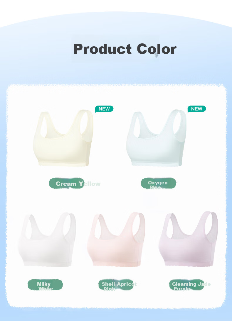 PurCotton [Xiao Waolang] Girls' Underwear Bra, Puberty Breathable Children's Underwear, Ages 6-12, Early Development, Self-Operated 19