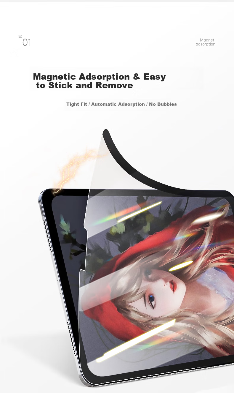 Suoying [Magnetic Detachable] Apple iPad Paper-like Screen Protector for Air 8/7/6 M4/3 Chip 11-inch 2026/25/24 Matte Writing and Drawing Tablet Protective Film 5