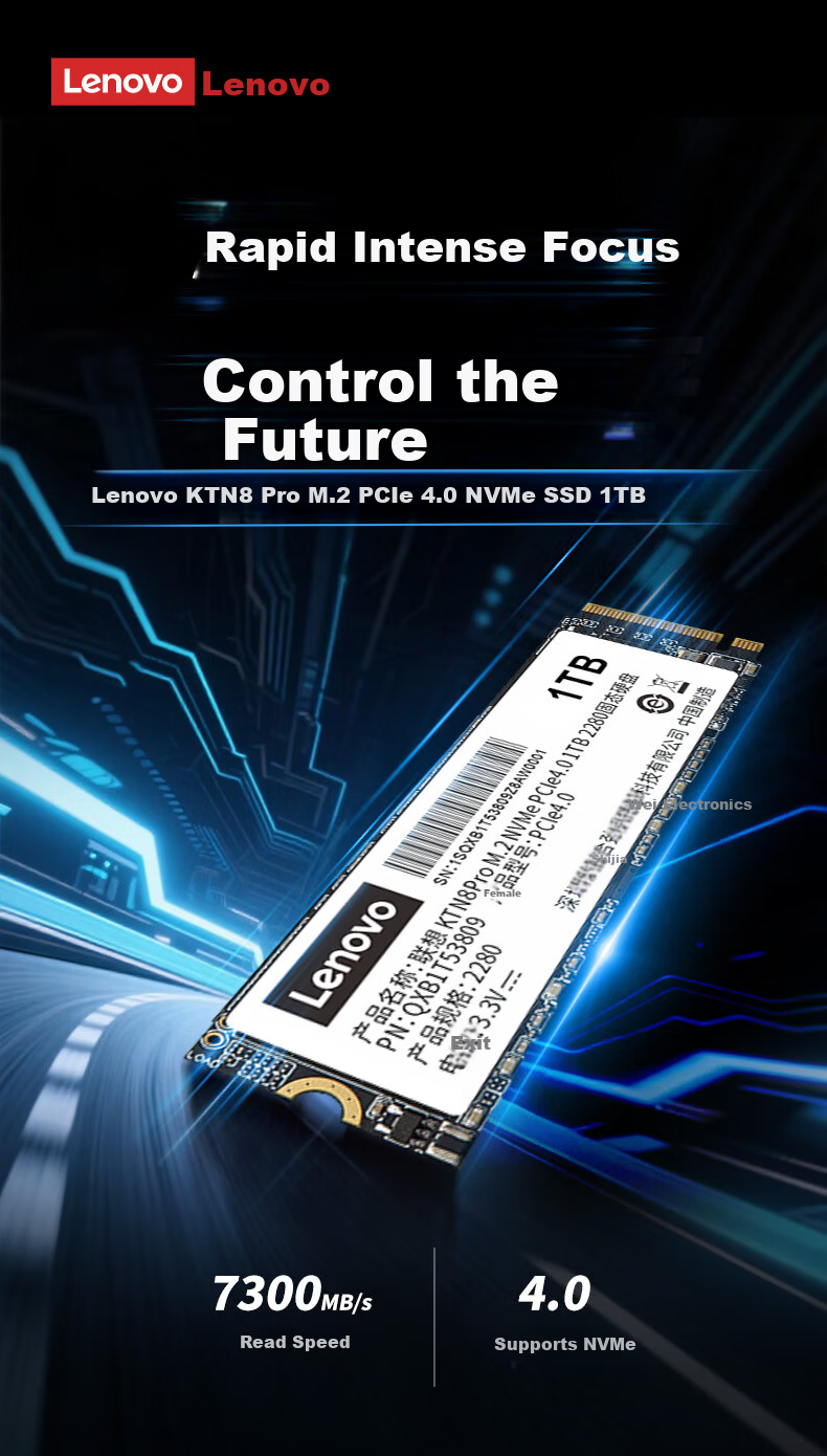 Lenovo 1TB SSD Solid State Drive M.2 NVMe PCIe 4.0 Compatible with Legion Series KTN8Pro Series 1