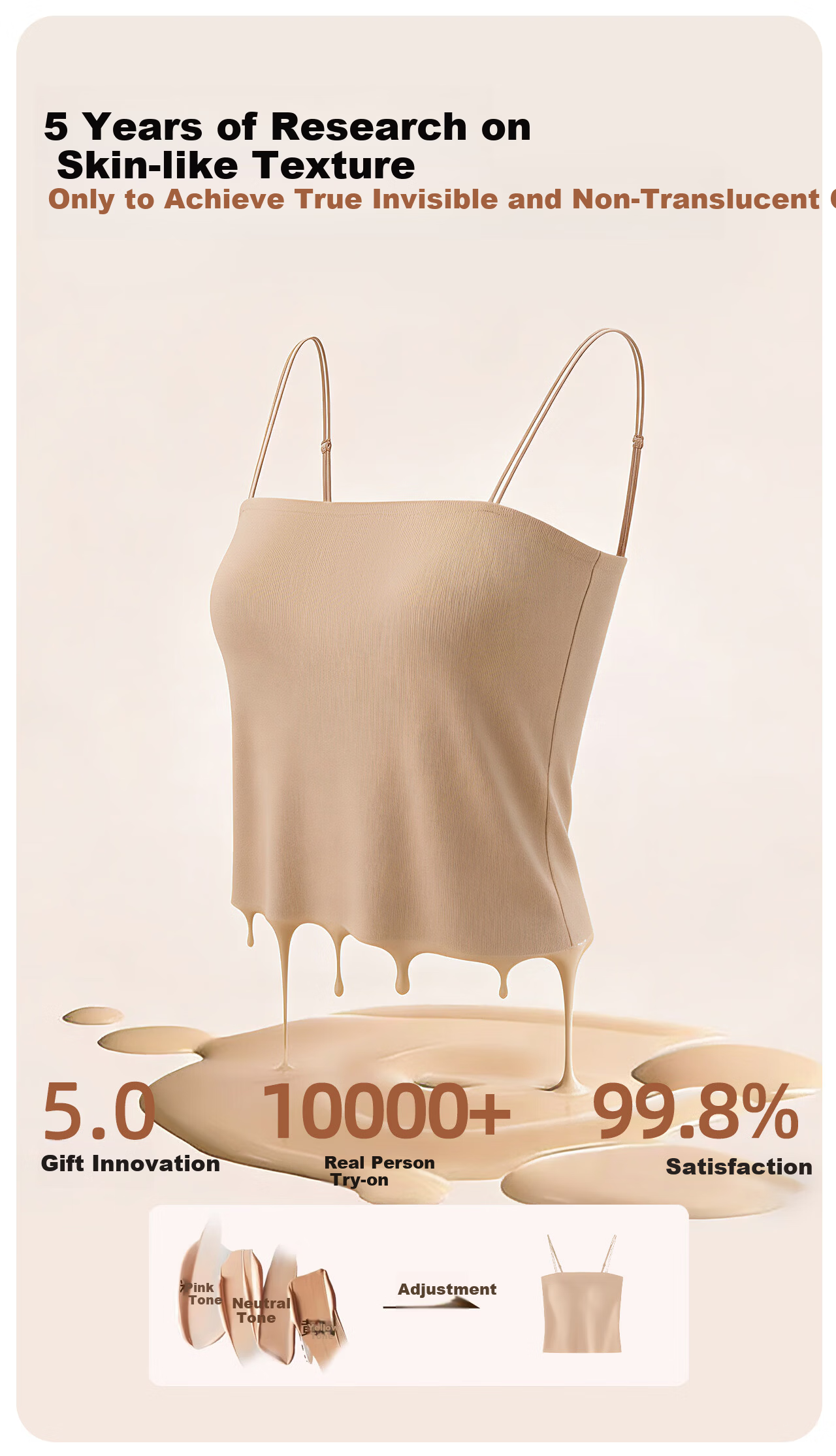 Miiow Ice Silk Camisole Pink Foundation Underwear Women Backless Seamless Invisible Skin Color Bra Integrated Anti-Exposure Tube Top Summer 3