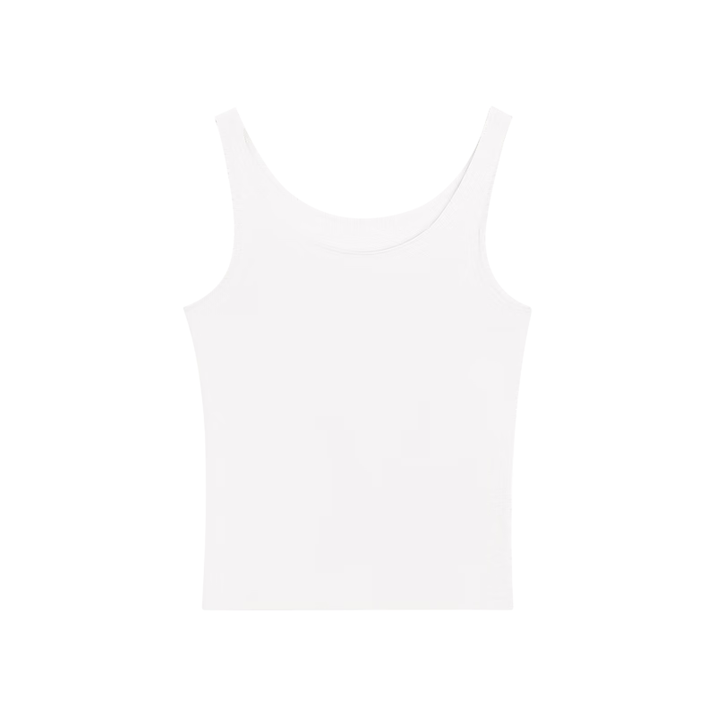 Hodo Women's Seamless Fitted Camisole, Modal Undershirt, Versatile Simple Round Neck Base Layer, Elegant White, Size 175
