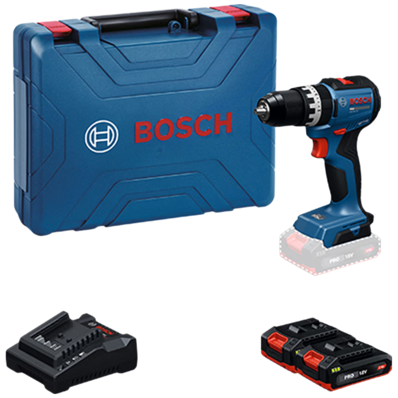 BOSCH Cordless Impact Drill Electric Screwdriver Brushless Lithium Battery GSB 18V-52 with Dual Batteries