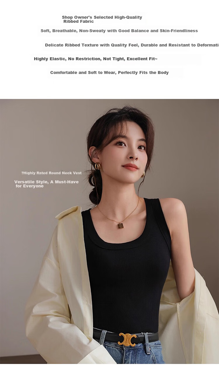 GUJIN 2-Pack Modal Tank Tops for Women Summer Thin Slim Fit Sleeveless Camisole Base Layer Shirt 6