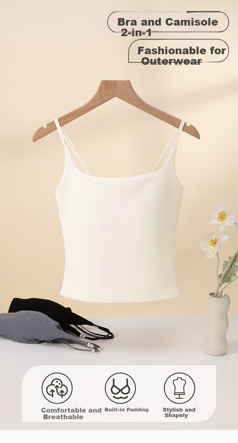 Fenteng Women's Camisole Bra-Free New 2026 Style Outerwear Single Piece Basic Backless Top 1