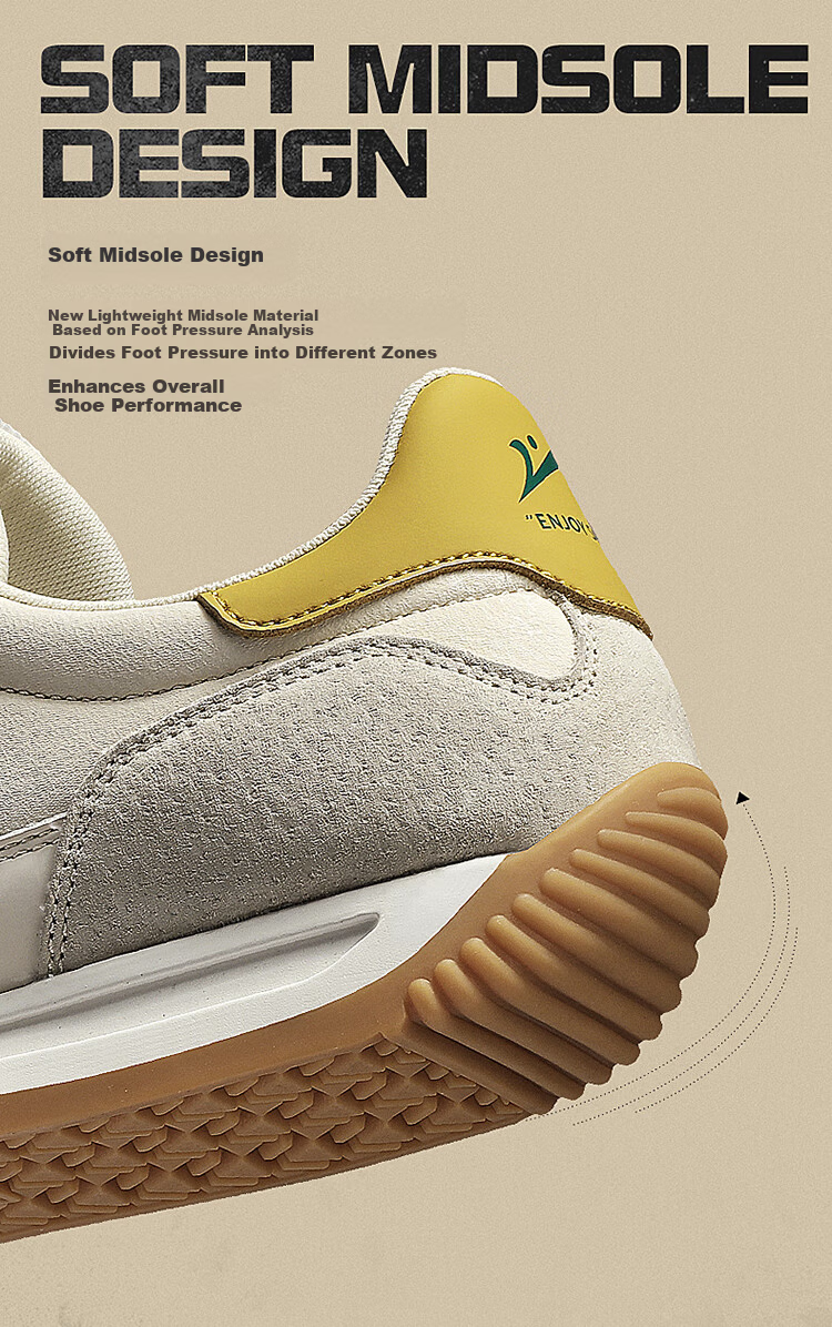 Guirenniao Men's Casual Shoes 2025 Retro Breathable Sports Running Shoes Beige/Light Khaki/Earthy Yellow Size 43 7