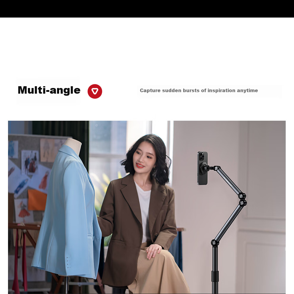 JOPREE Mobile Phone Stand Floor Live Streaming Stand Multifunctional Shooting Overhead Adjustable Telescopic Lazy Stand Bedside Video Watching Universal Support Stand 8