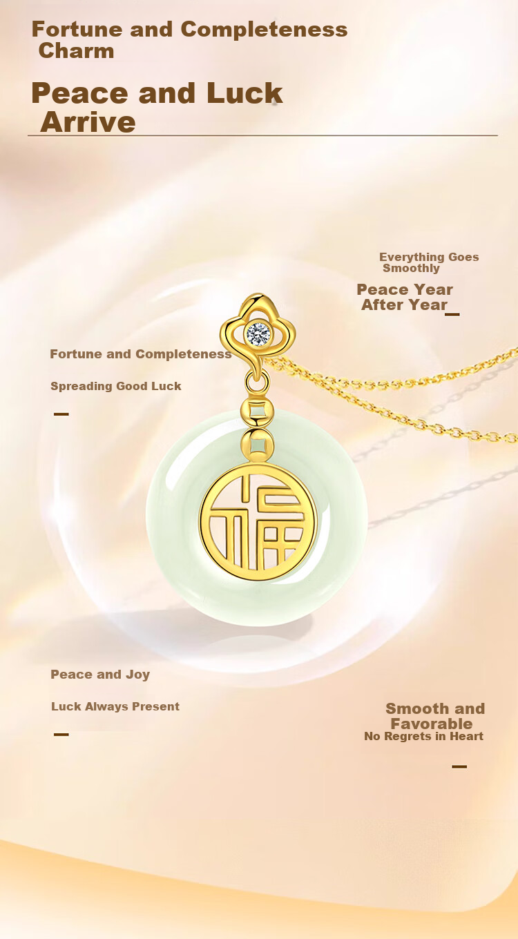 Qike Natural Pearl Necklace with Peace Buckle And Hetian Jade Pendant, Authentic Practical Gift for Wife Or Girlfriend on Valentine's Day 10