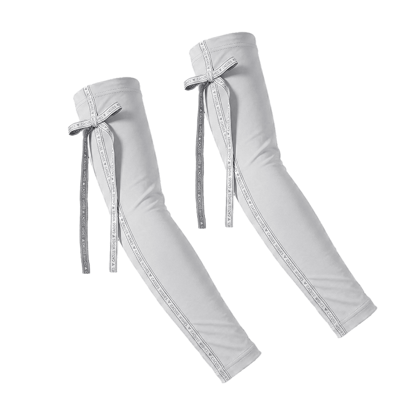 CACUSS Ice Silk Cooling UV Protection Arm Sleeves for Women Summer Anti-UV Lightweight Breathable Gray