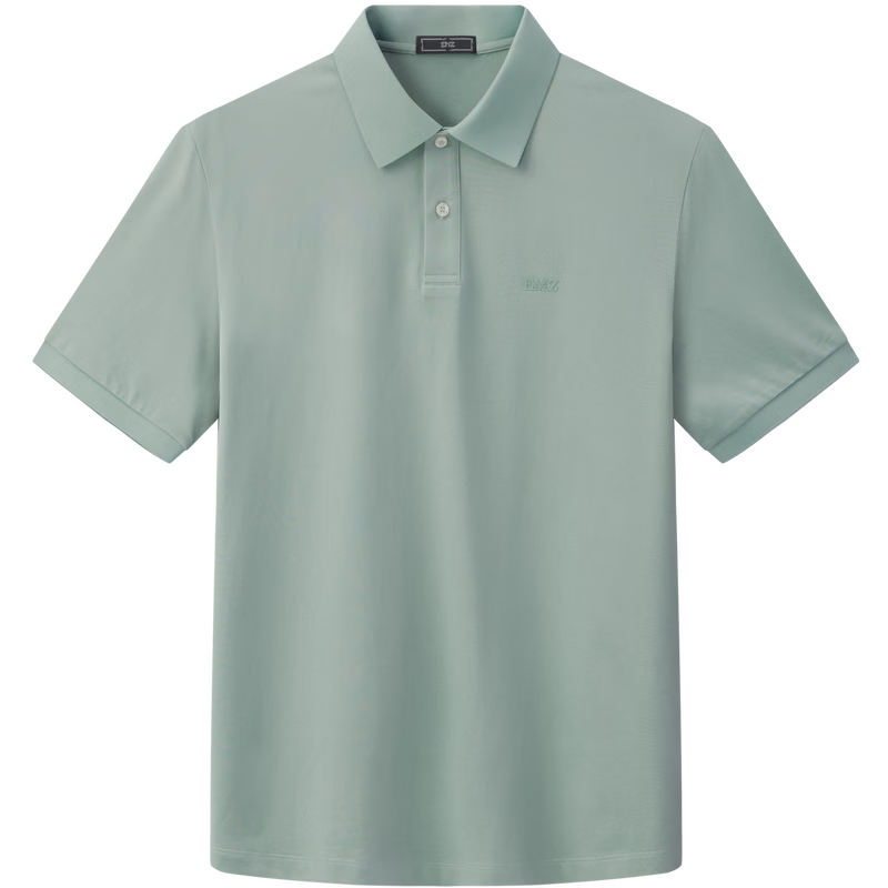 EMZ Ordos Men's Short Sleeve Polo Shirt with Mulberry Silk, Quick-Dry, Breathable, Antibacterial, Business Casual