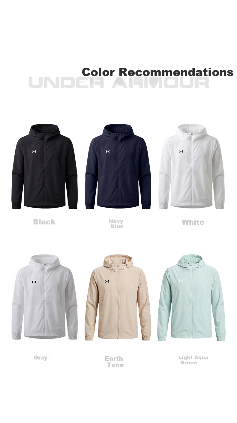 Under Armour Men's Sports Jacket, Summer New Style Sun Protection Clothing, Ice Silk Cool-Feeling Breathable Lightweight Outdoor Running Training Jacket 5