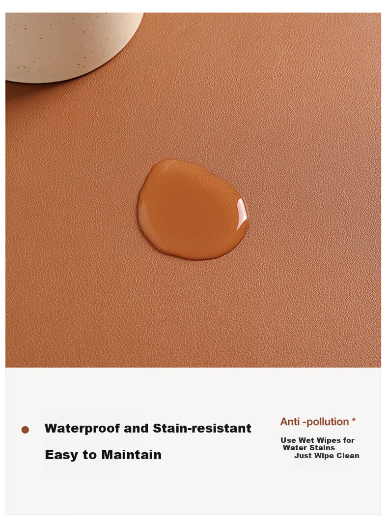 Cat Box Extra Large Waterproof Oil-Proof Heat-Resistant Mouse Pad Desk Mat Computer Leather Cork Office Desk Pad Brown [40*80] 3