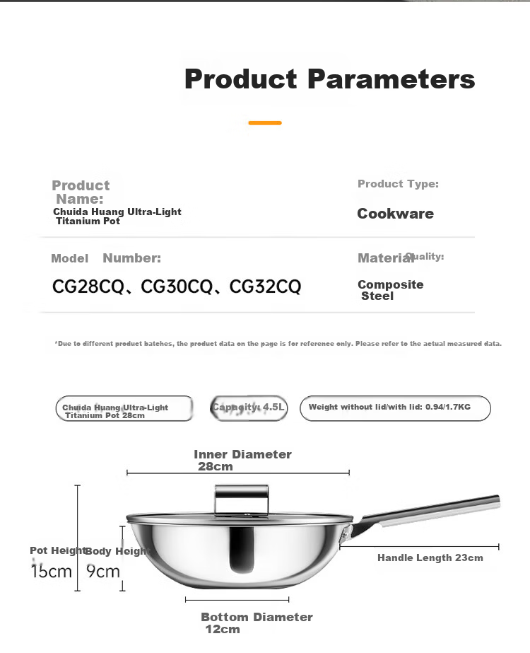 COOKER KING Fluorine-Free Coating Non-Stick Wok Multi-Functional Ultra-Light Titanium Pan 28CM for Gas and Induction Cookers 12